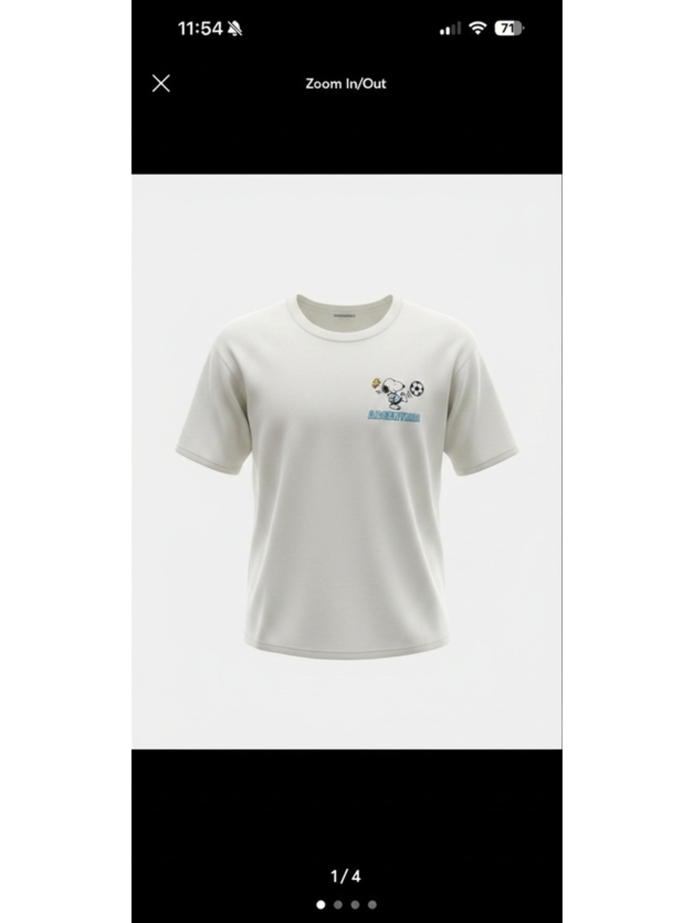 New 2026 FIFA Soccer Peanuts x Argentina Shirt - Mens size large  Snoopy
